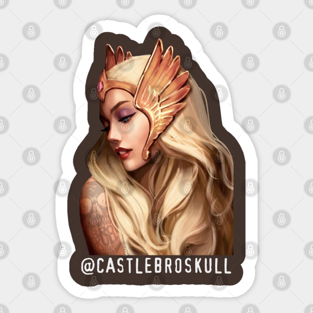 She-Ra with Broskull Tattoo Character Art V.1 with Tag Sticker by CastleBroskull